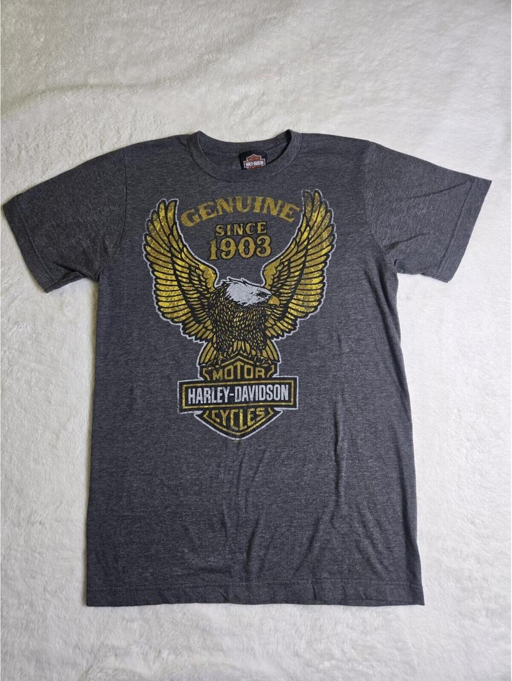 Harley Davidson Myers Duren Eagle Graphic Dark Gray T-Shirt - Womens Small